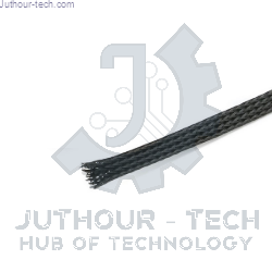 1 Meter Black Braided Cable Sleeve 1 CM