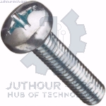 M2.5x18mm Phillips Steel Machine Screw Pan Head - Pack 100	