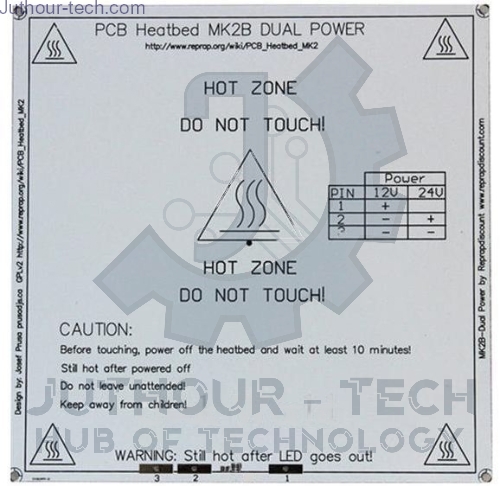 3D PCB Mk2b 12,24 Volt Thermal Printer Bed (21.4)