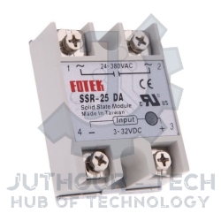 SSR-25DA (Solid State Relay 25A) Input 3-32Vdc / Output 24-380Vac