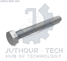 M8x50mm Hexagonal Steel Machine Screw - Pack 20