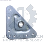 Iron Triangle Home Hardware Shape Flat Corner Plate Angle Bracket Connector Silver Tone 2pcs