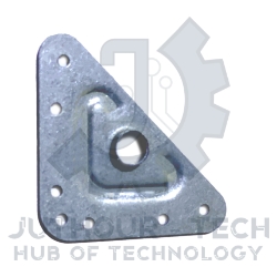Iron Triangle Home Hardware Shape Flat Corner Plate Angle Bracket Connector Silver Tone 2pcs