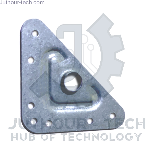 Iron Triangle Home Hardware Shape Flat Corner Plate Angle Bracket Connector Silver Tone 2pcs