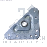 Iron Triangle Home Hardware Shape Flat Corner Plate Angle Bracket Connector Silver Tone 2pcs
