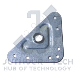 Iron Triangle Home Hardware Shape Flat Corner Plate Angle Bracket Connector Silver Tone 2pcs