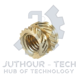 M3*6*5 - Brass Cylinder Knurled Round Molded-in Insert Embedded Nuts - pack of (5)