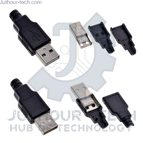 Picture of USB2.0 Type-A Male Plug 4-pin Connector Jack With Plastic Cover