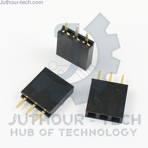 Picture of Pin Header Female 1x3 Straight Connector 2.54mm pitch