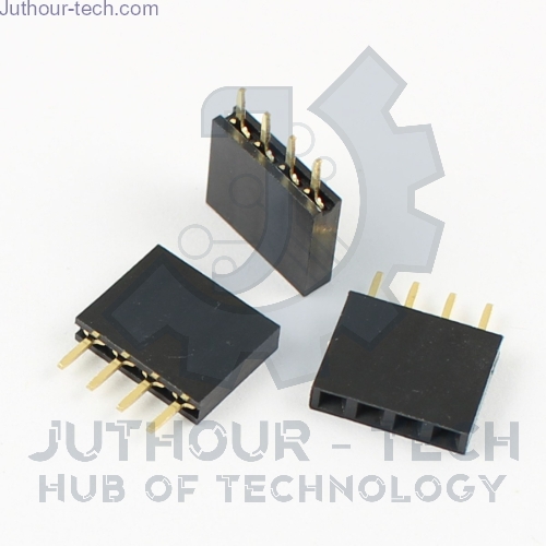 صورة موصل Pin Header أنثى مستقيم 1×4 بخطوة 2.54 مم