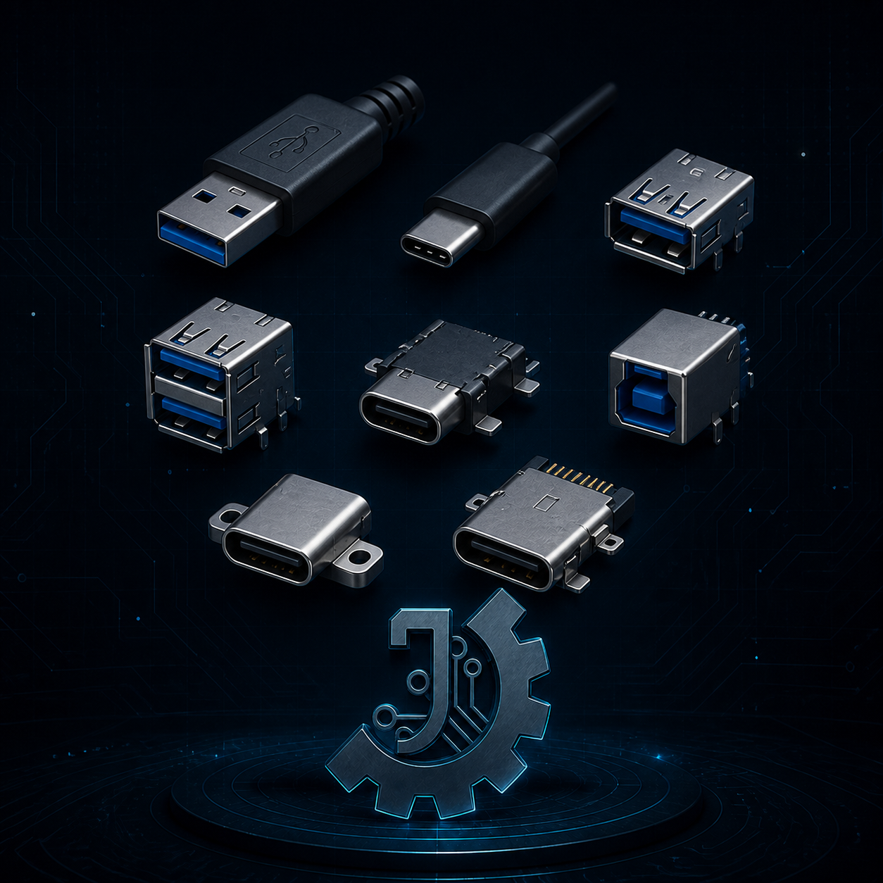 صورة لقسم موصلات USB