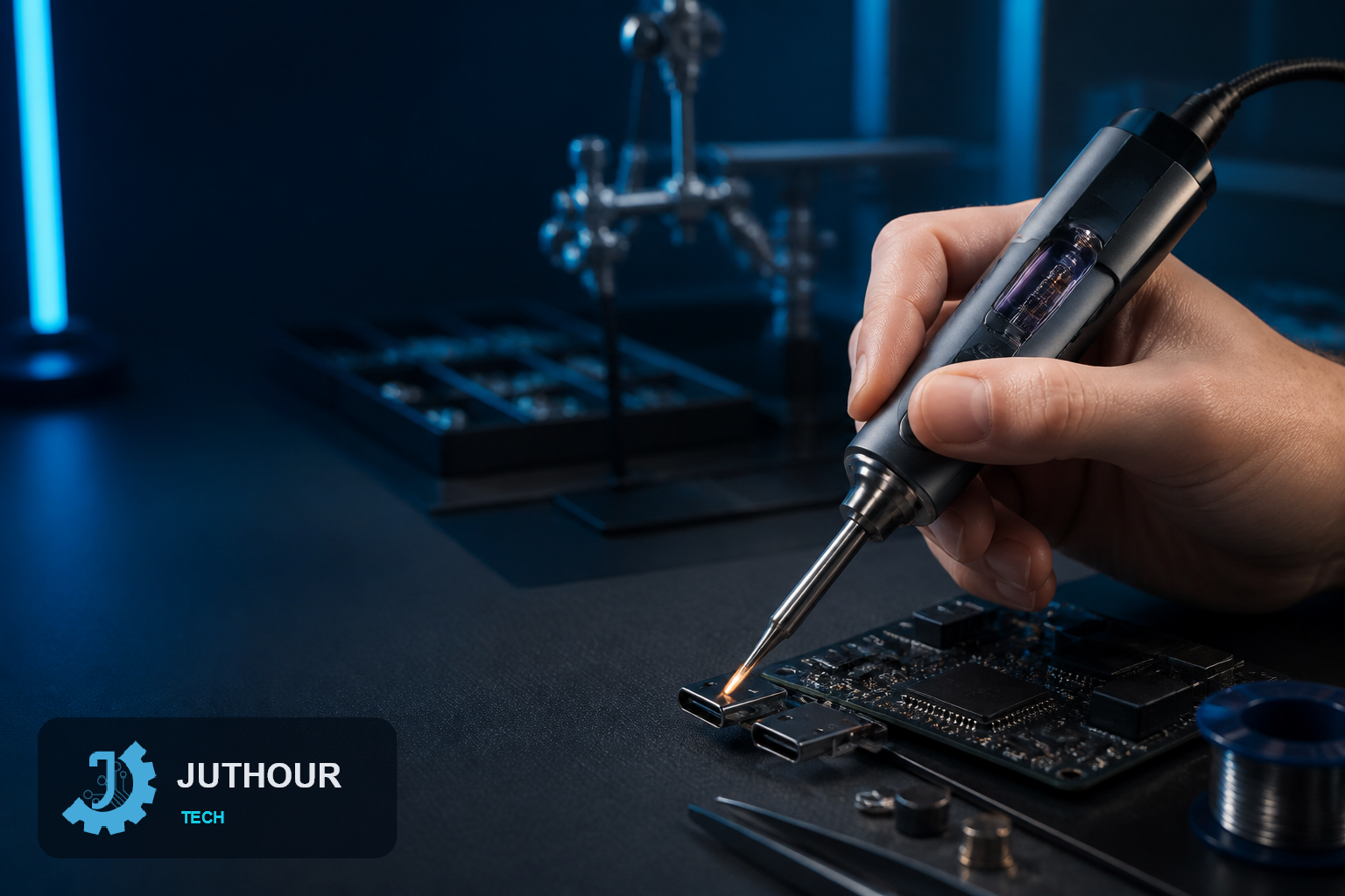 تقديم Spark Solder: مكواة لحام مبتكرة تعمل بيد واحدة