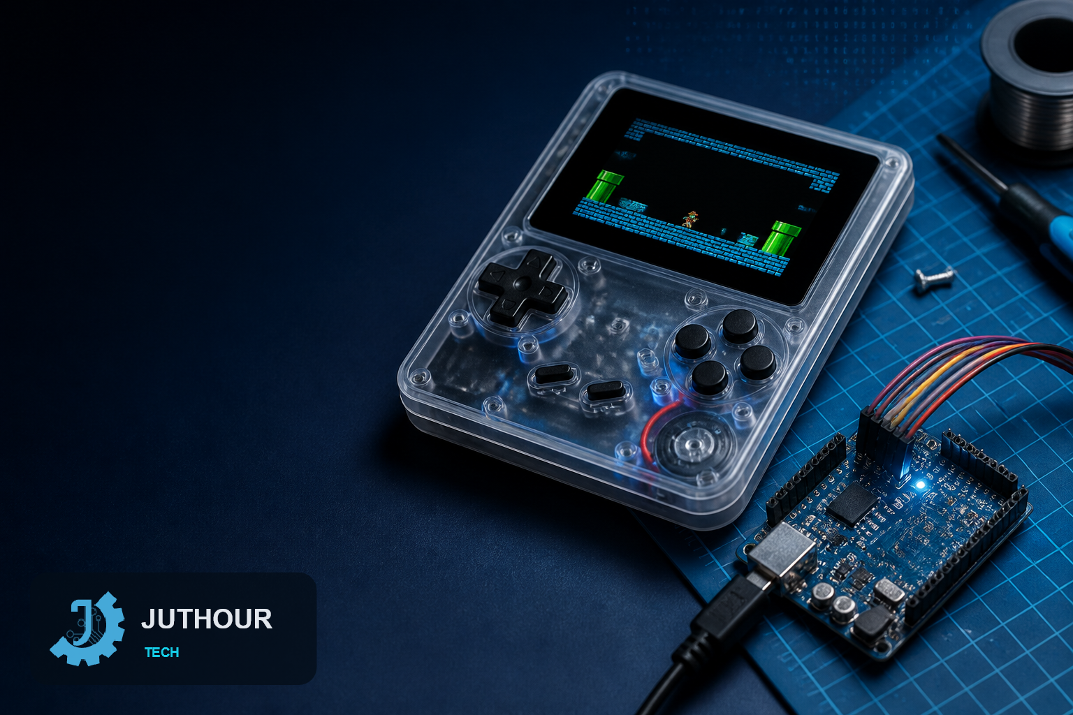 أنشئ وحدة تحكم ألعاب محمولة قديمة باستخدام لوحة Arduino UNO Q
